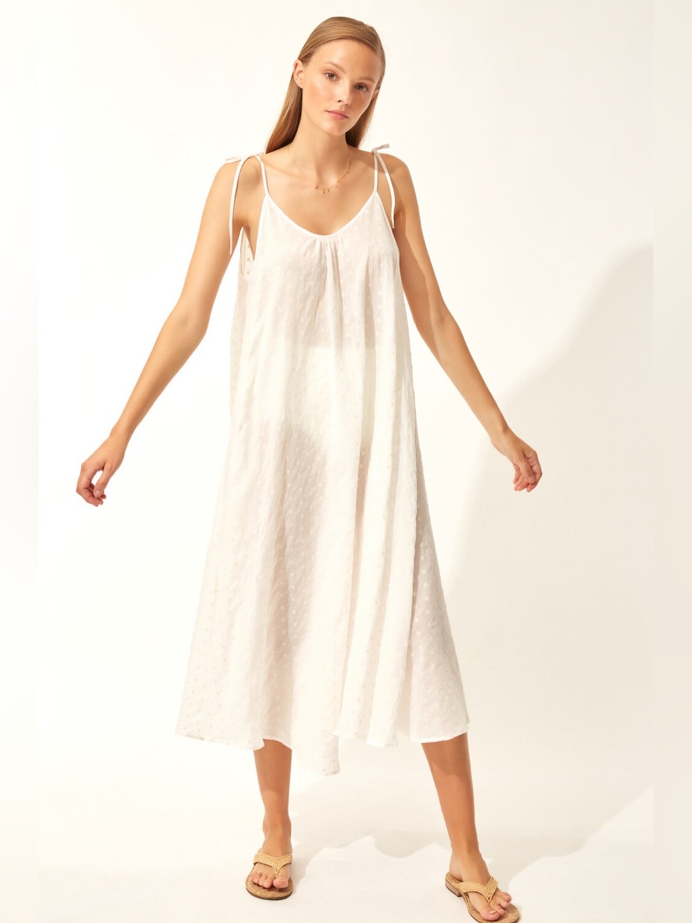 Solid & Striped Maxi Cover-Up Dress, Embroidered Voile  - NWOT
